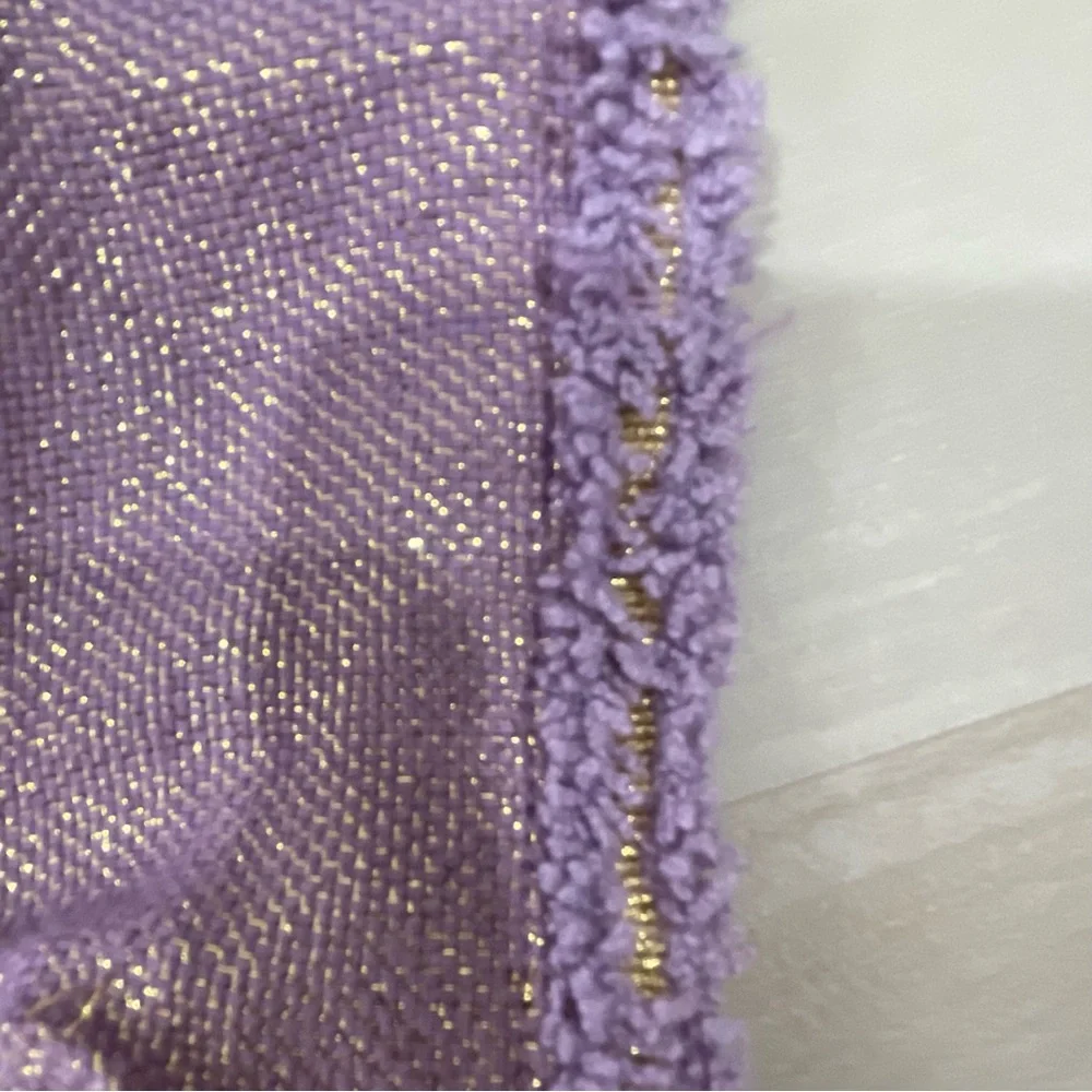 NWT Peek Girl’s Size 8 Dress Purple Gold Shimmer  Short Sleeves Metallic Easter